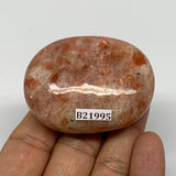 87.7g, 2.2"x1.7"x0.9", Natural Sunstone Palm-Stone Polished from India, B21995
