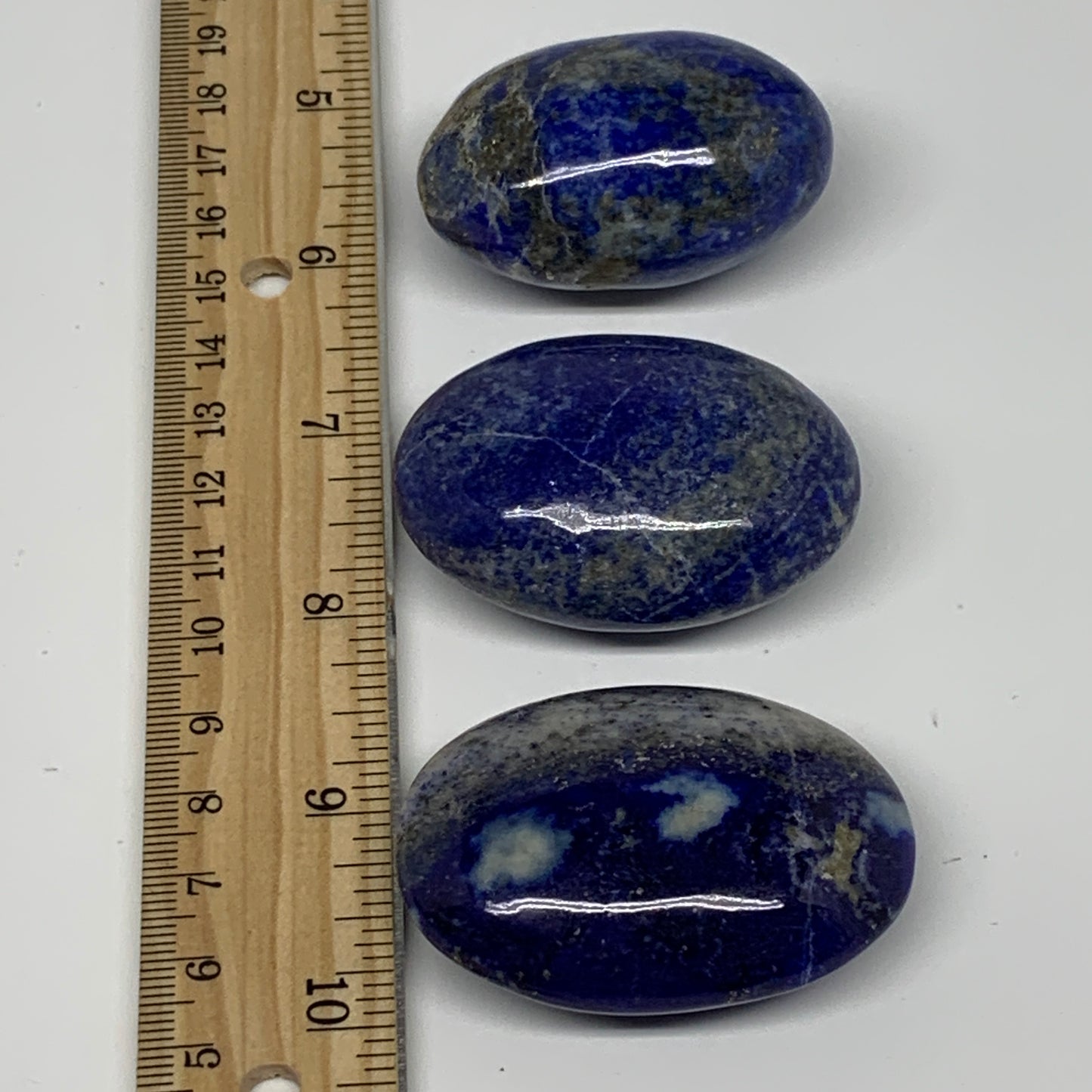 203.2g, 1.9"-2.1",3pcs, Natural Lapis Lazuli Palm Stone @Afghanistan, B26364