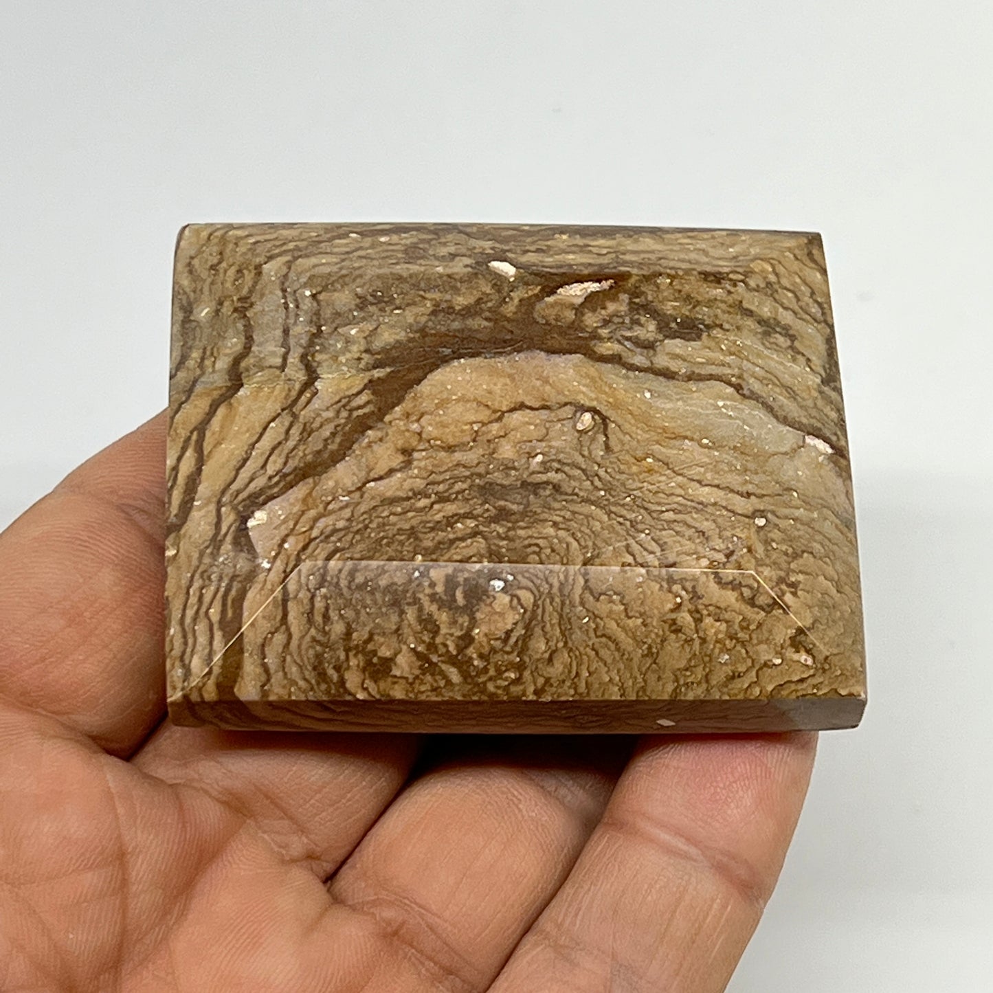 88.3g, 2.2"x1.8"x0.7" Picture Jasper Rectangular Gemstone Home Decor, B20175