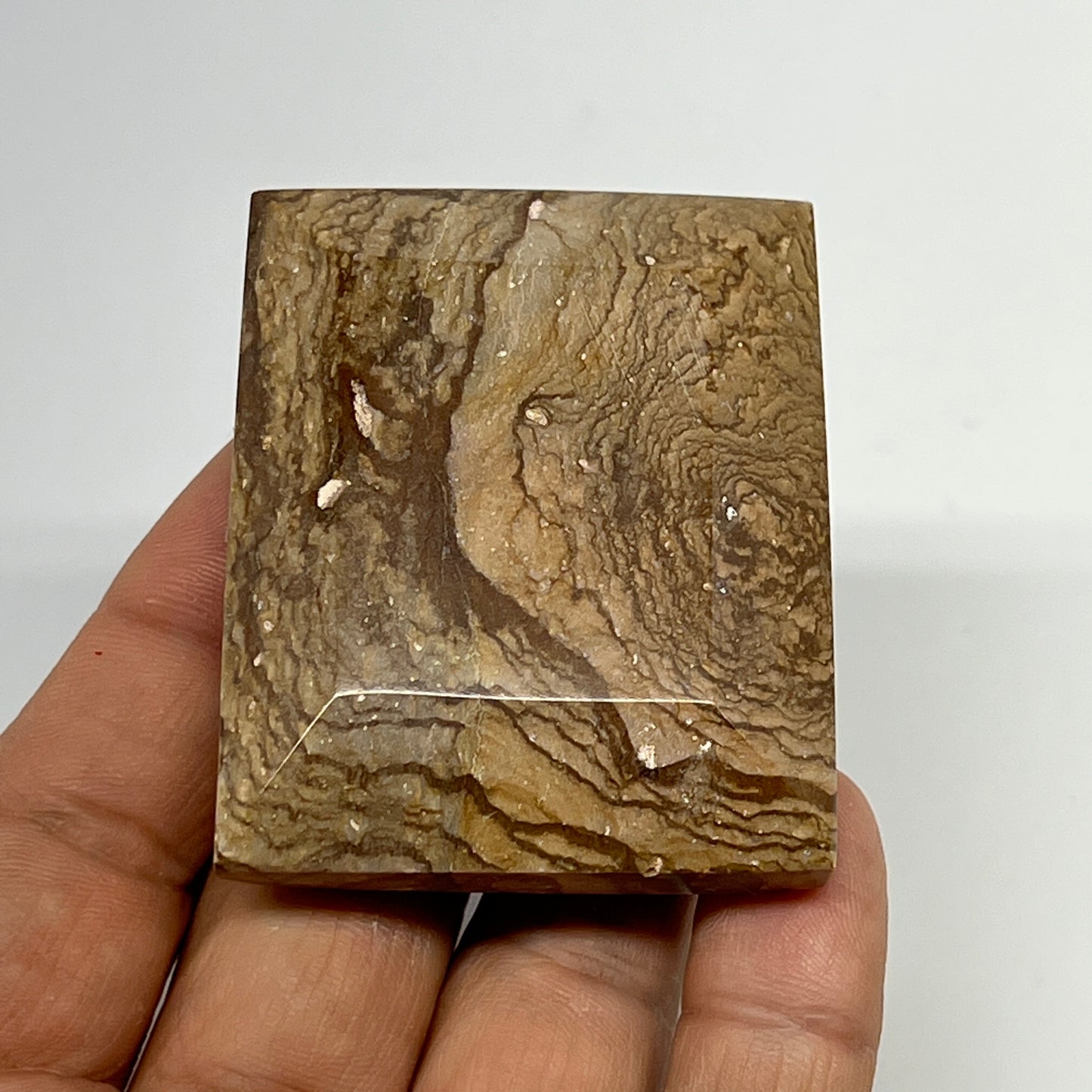 88.3g, 2.2"x1.8"x0.7" Picture Jasper Rectangular Gemstone Home Decor, B20175