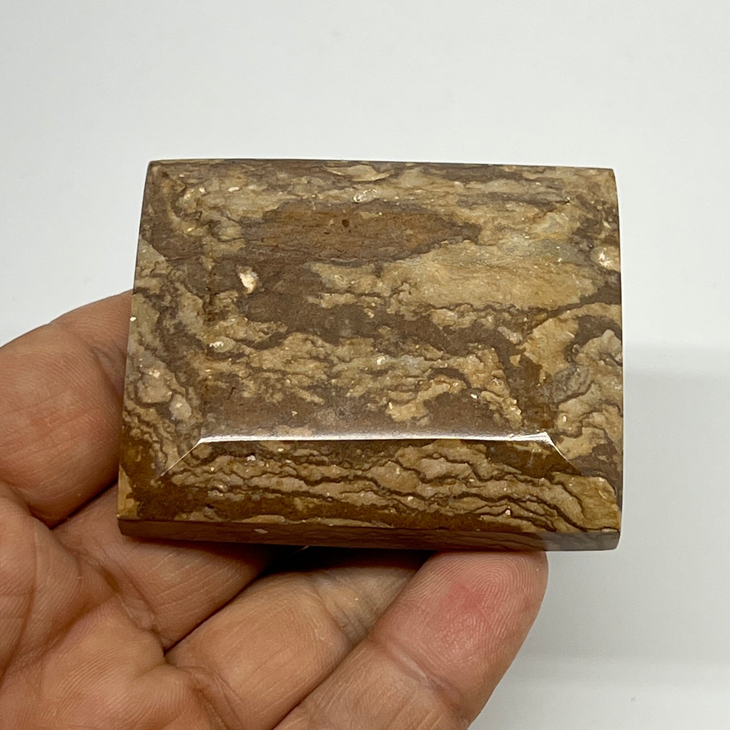 88.3g, 2.2"x1.8"x0.7" Picture Jasper Rectangular Gemstone Home Decor, B20175