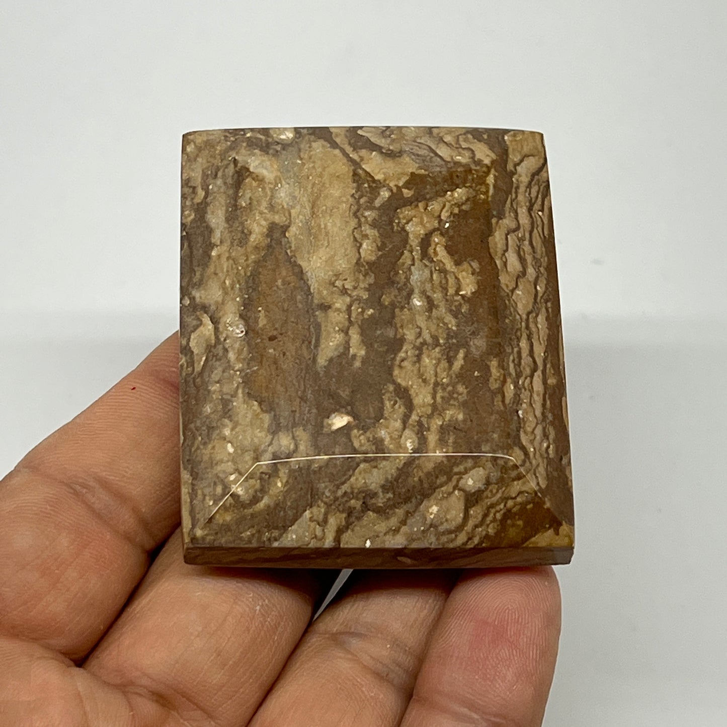 88.3g, 2.2"x1.8"x0.7" Picture Jasper Rectangular Gemstone Home Decor, B20175