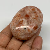 98.3g, 2.3"x1.6"x1", Natural Sunstone Palm-Stone Polished from India, B21996