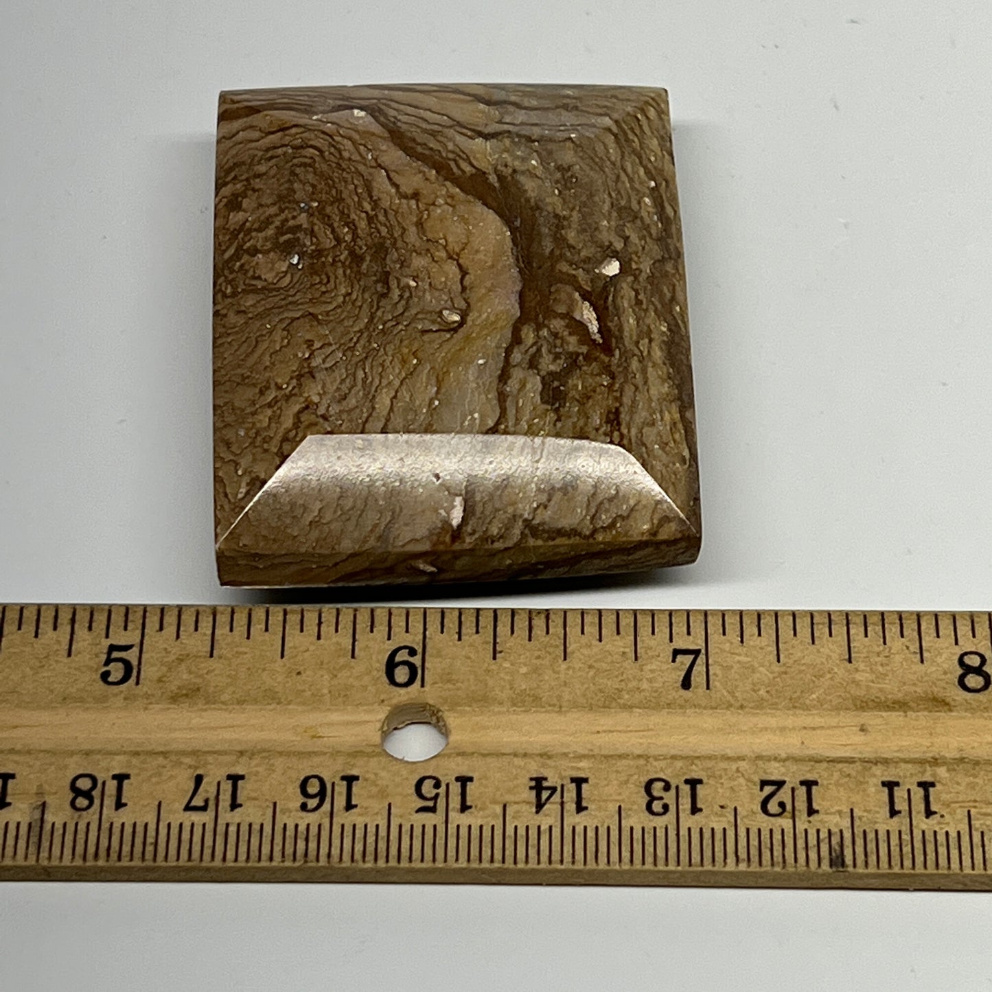 88.3g, 2.2"x1.8"x0.7" Picture Jasper Rectangular Gemstone Home Decor, B20175