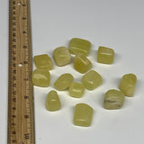 151.2g, 0.7"-1", 13pcs, Natural Lemon Calcite Tumbled Stones @Afghanistan, B2676