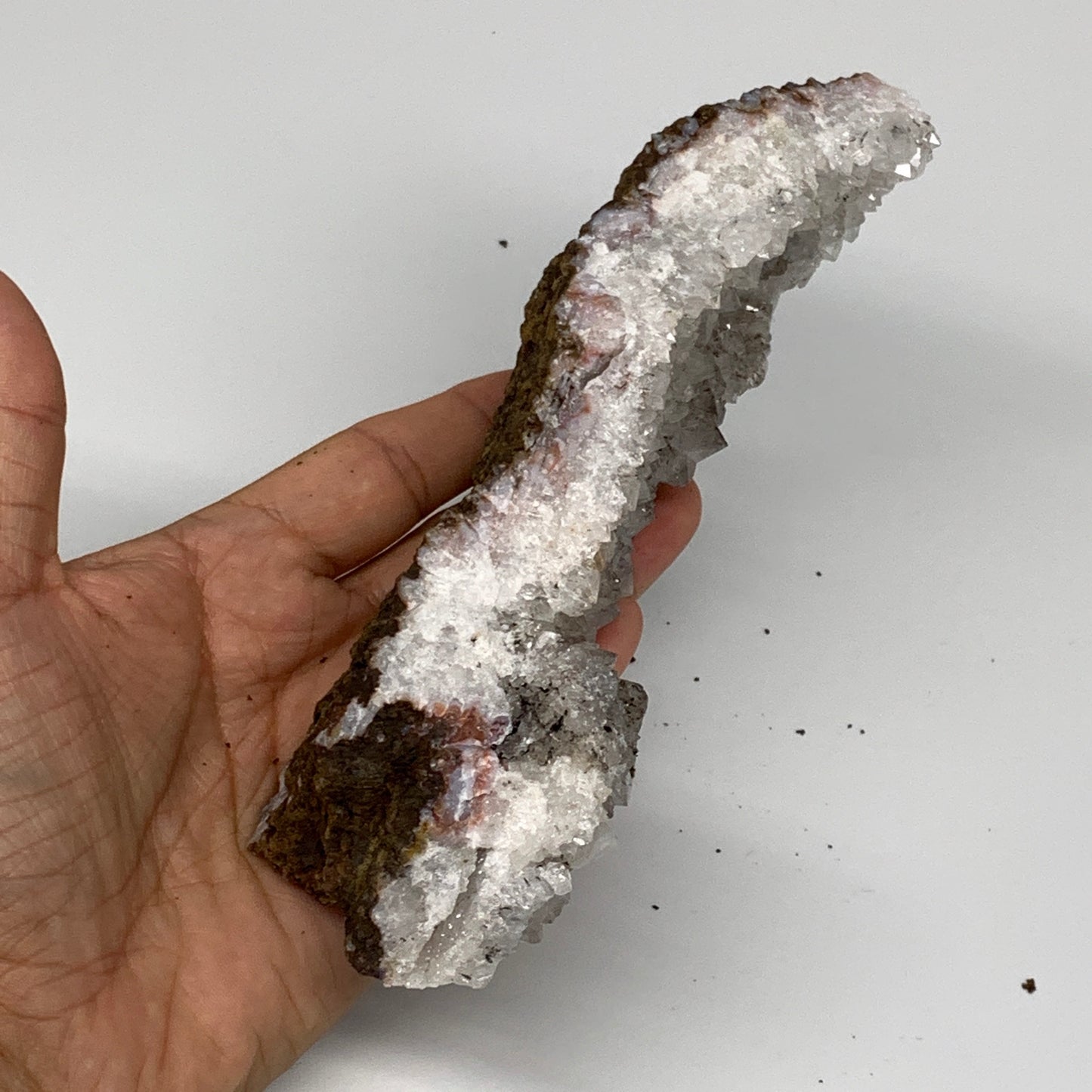432g, 7.4"x2.4"x2.3", Rare Manganese Cluster With Quartz Mineral Specimen,B10668