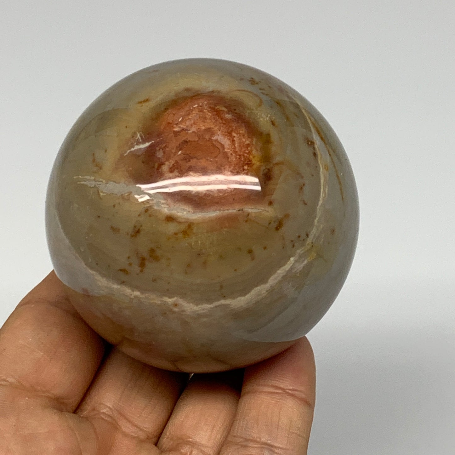314.8g, 2.4" (61mm), Polychrome Jasper Sphere Ball Crystal @Madagascar, B17972