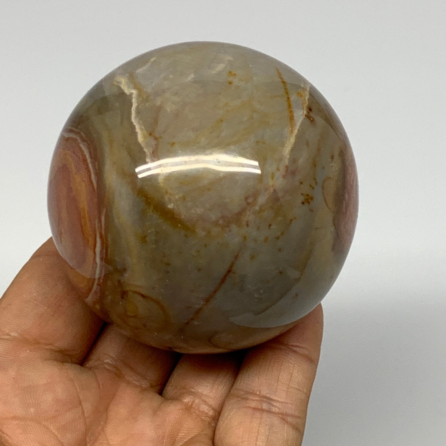314.8g, 2.4" (61mm), Polychrome Jasper Sphere Ball Crystal @Madagascar, B17972