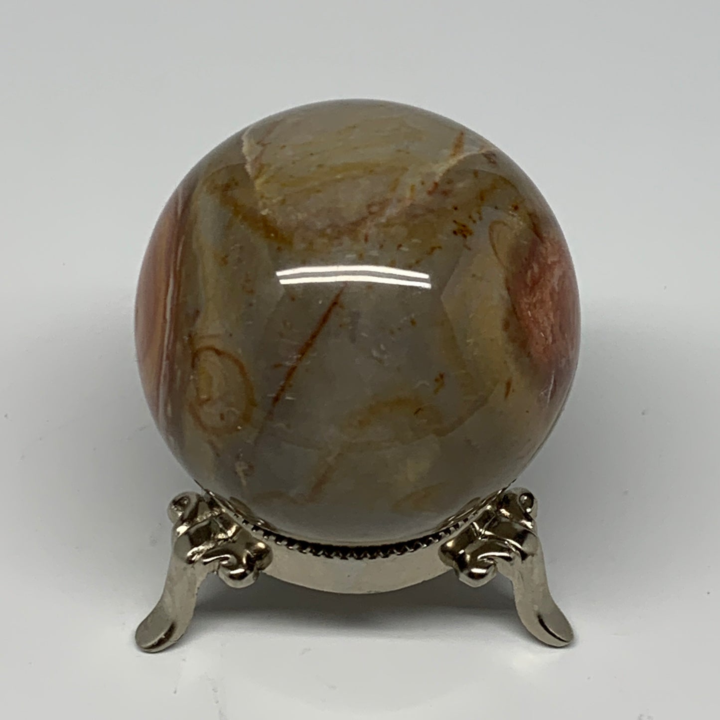 314.8g, 2.4" (61mm), Polychrome Jasper Sphere Ball Crystal @Madagascar, B17972