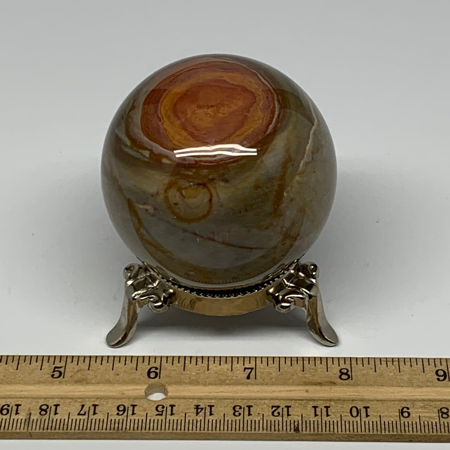 314.8g, 2.4" (61mm), Polychrome Jasper Sphere Ball Crystal @Madagascar, B17972