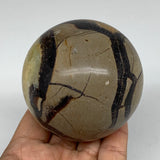 514g,2.8" Natural Septarian Sphere Crystal Gemstone Ball @Madagascar, B5318