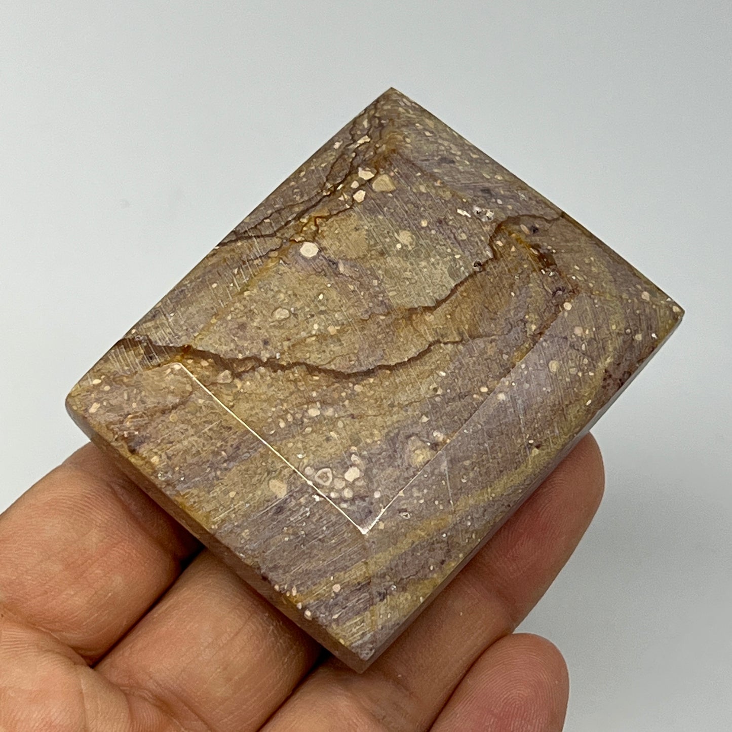 106.1g, 2.3"x1.9"x0.7" Picture Jasper Rectangular Gemstone Home Decor, B20181