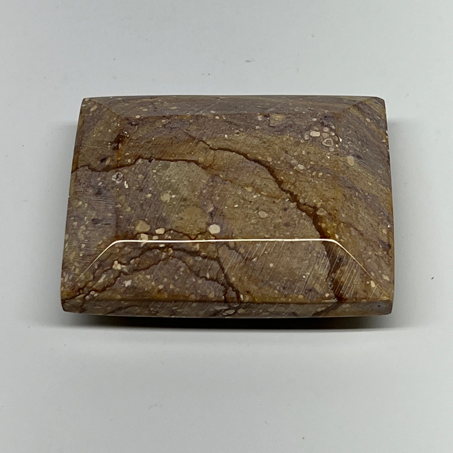 106.1g, 2.3"x1.9"x0.7" Picture Jasper Rectangular Gemstone Home Decor, B20181