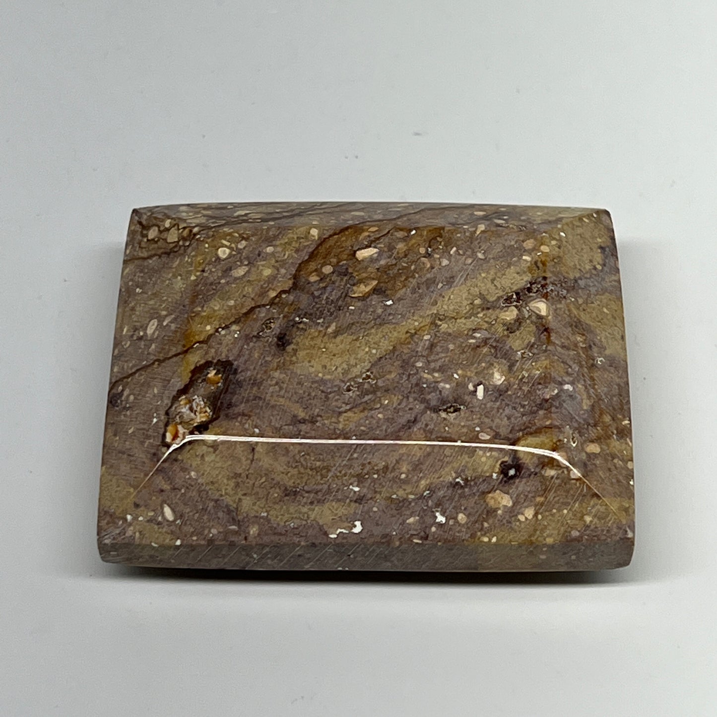 106.1g, 2.3"x1.9"x0.7" Picture Jasper Rectangular Gemstone Home Decor, B20181