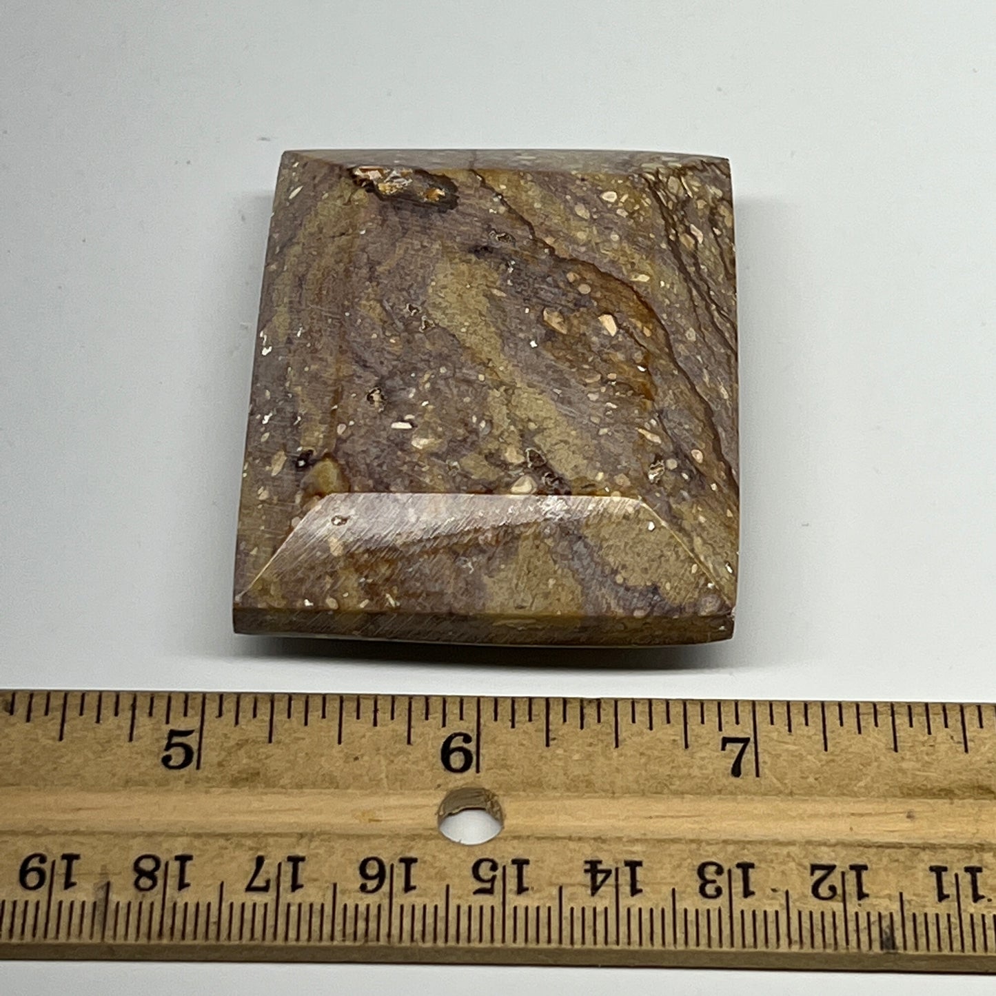 106.1g, 2.3"x1.9"x0.7" Picture Jasper Rectangular Gemstone Home Decor, B20181