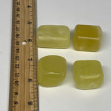 136.4g, 1.1"-1.4", 4pcs, Natural Lemon Calcite Tumbled Stones @Afghanistan, B267