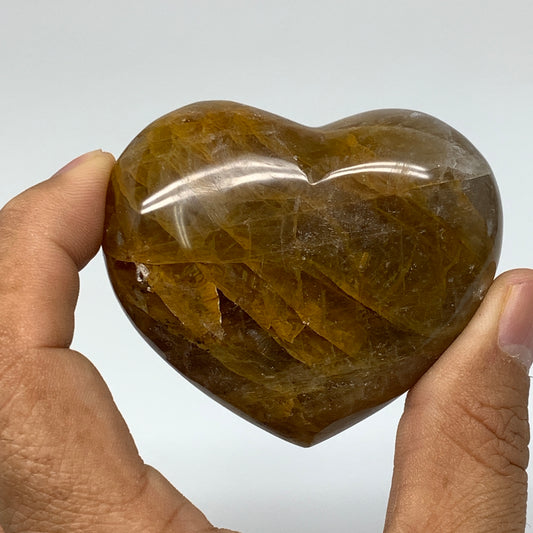 138.7g,2.1"x2.5"x1.1" Natural Orange Quartz Heart Crystal Reiki Energy,B3443