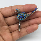 1.6"x0.6"Antique Turkmen Ring Bird Fashion Statement Blue Boho,8,8.5,9,9.5,TR221