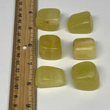 162.2g, 0.9"-1.2", 6pcs, Natural Lemon Calcite Tumbled Stones @Afghanistan, B267
