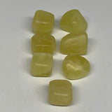 153.3g, 0.8"-1.1", 7pcs, Natural Lemon Calcite Tumbled Stones @Afghanistan, B267