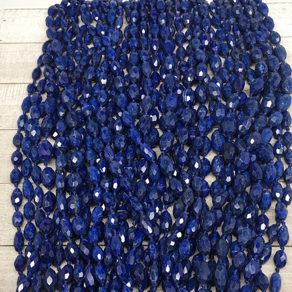 1 Strd,10mm-18mm,High-Grade Deep Blue Lapis Lazuli Facetted @Afghanistan,15-16" - watangem.com