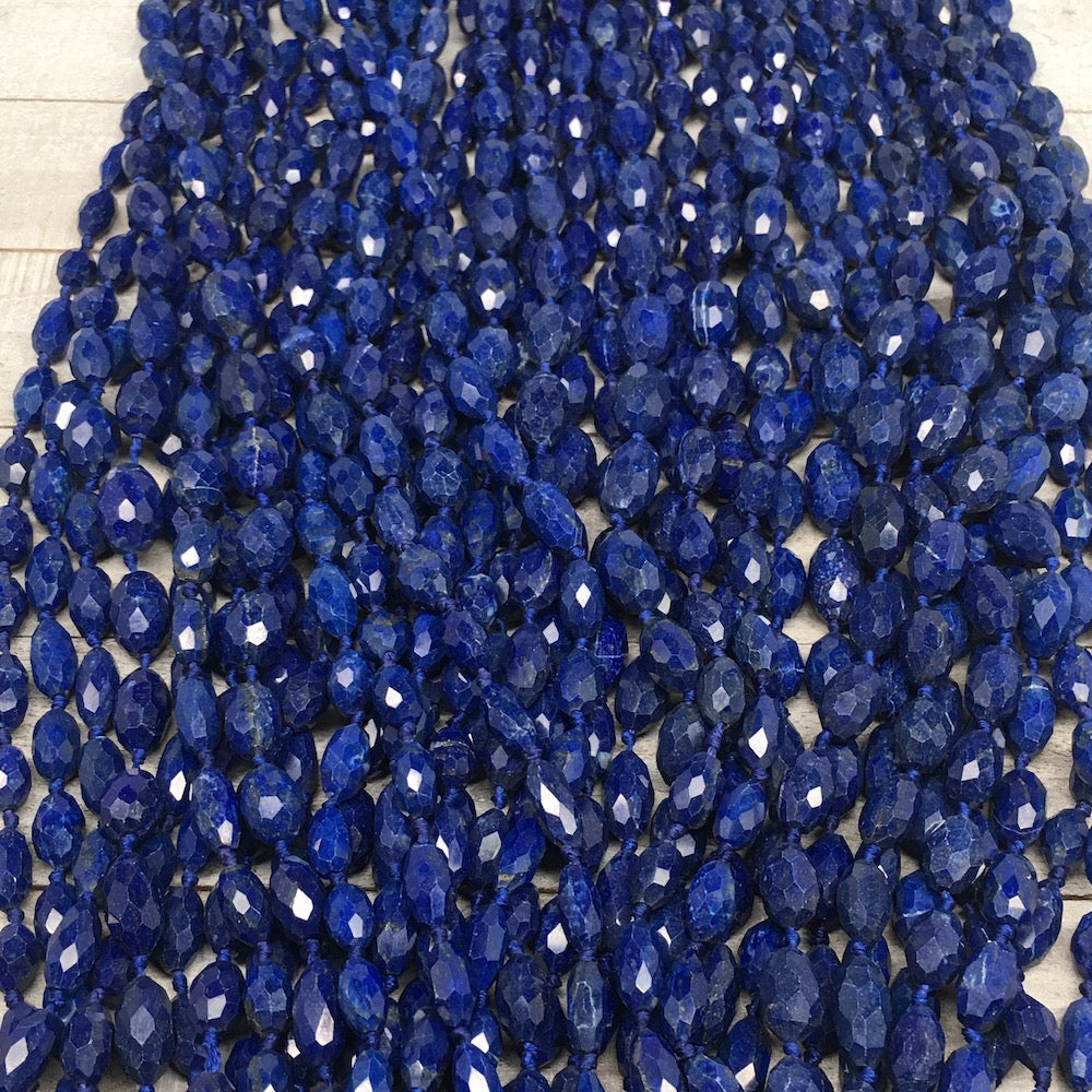 1 Strd,10mm-18mm,High-Grade Deep Blue Lapis Lazuli Facetted @Afghanistan,15-16" - watangem.com