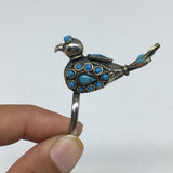 1.6"x0.6"Antique Turkmen Ring Bird Fashion Statement Blue Boho, 7.5,8.5,9,TR223