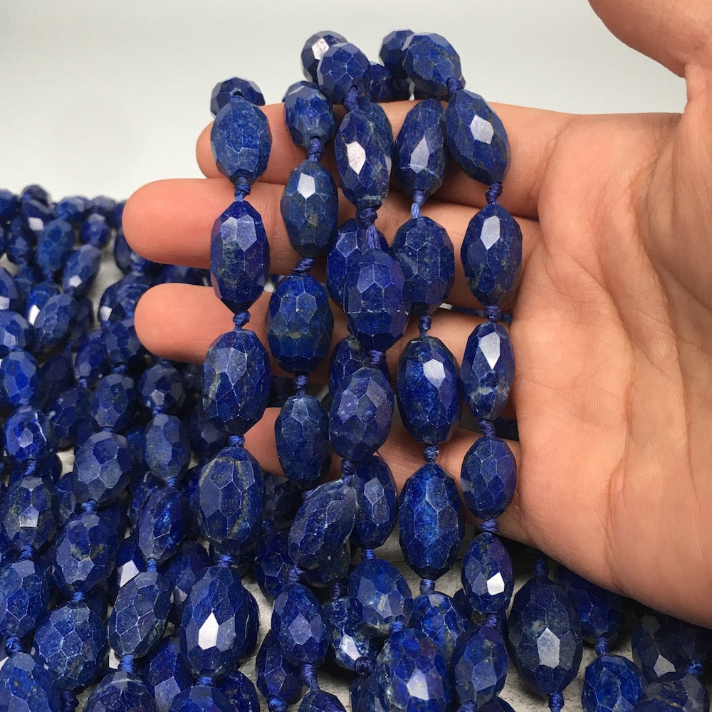 1 Strd,10mm-18mm,High-Grade Deep Blue Lapis Lazuli Facetted @Afghanistan,15-16" - watangem.com