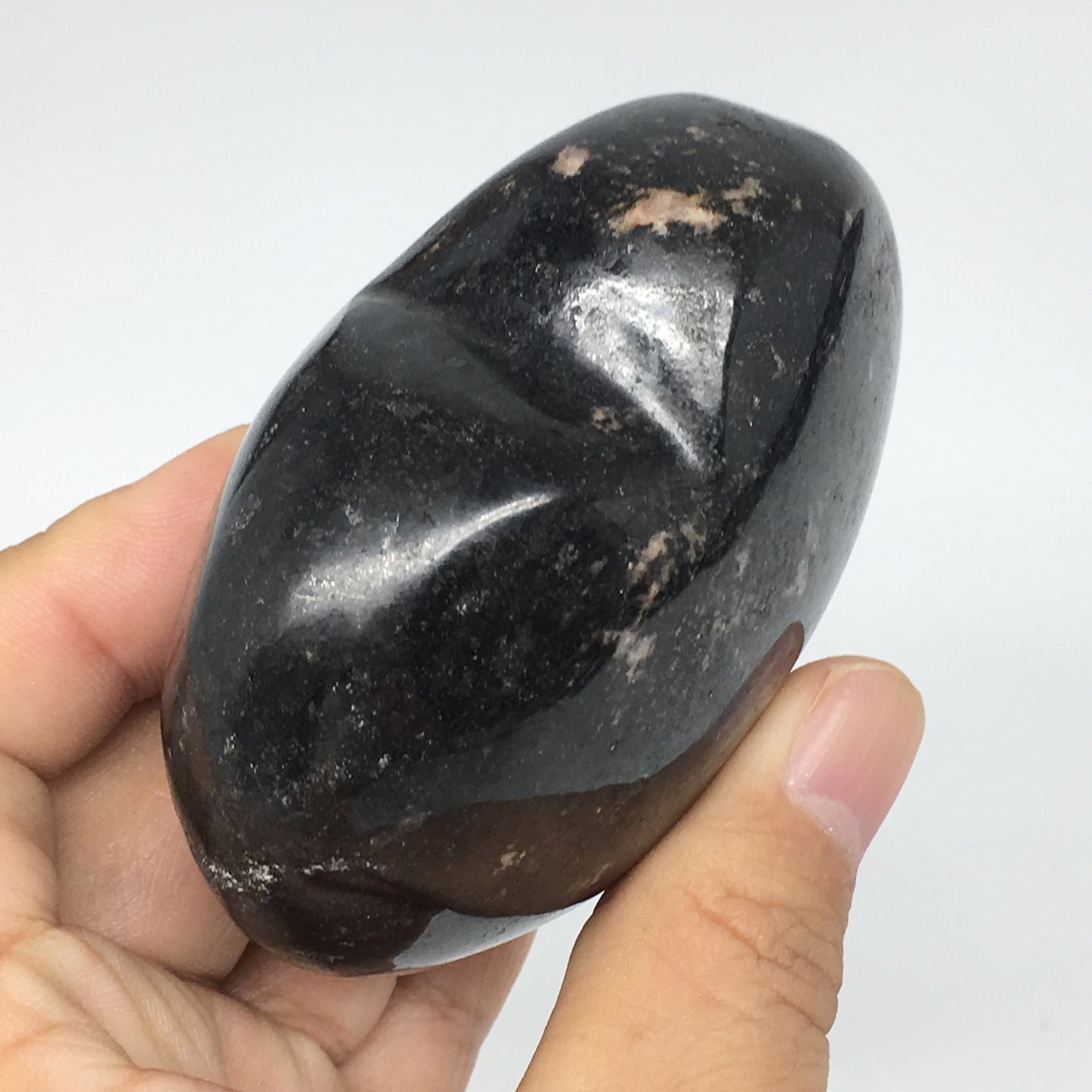 359.9g,3"x2.9"x1.6" Natural Rhodonite Heart Polished Healing Crystal,B401