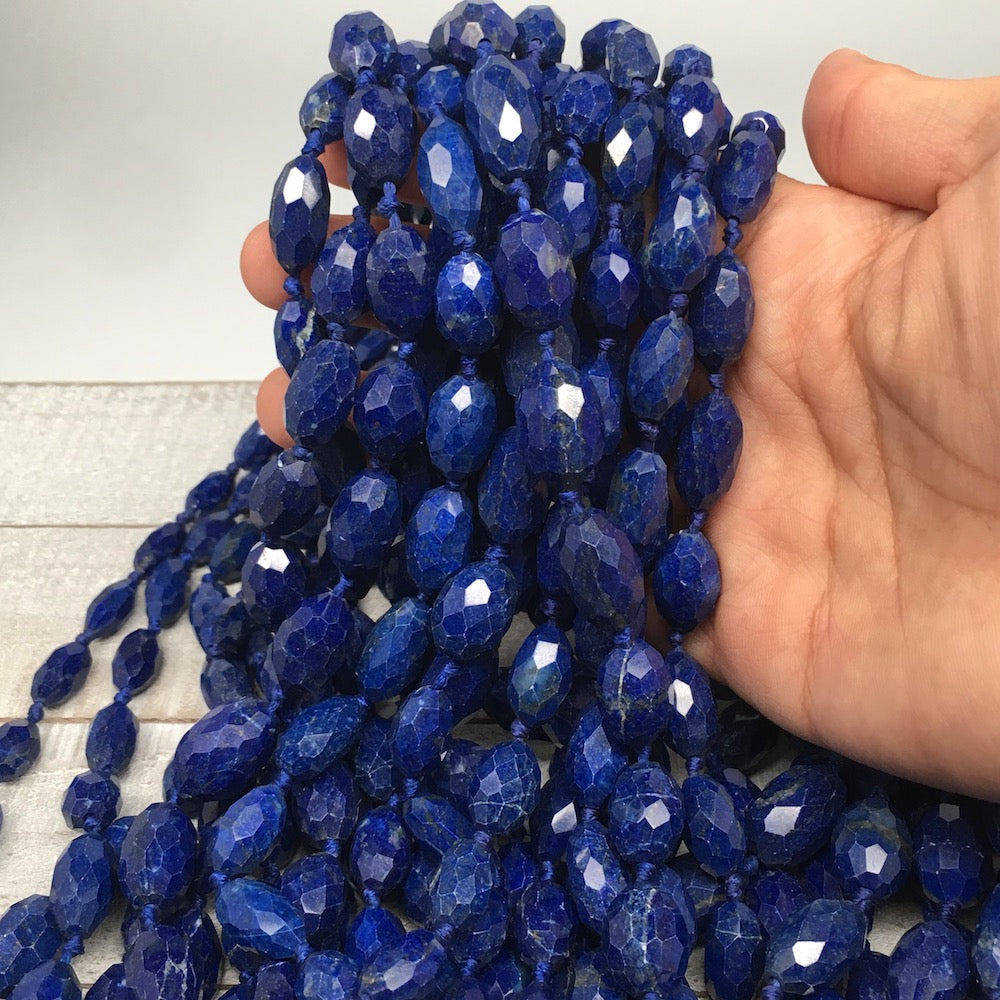 1 Strd,10mm-18mm,High-Grade Deep Blue Lapis Lazuli Facetted @Afghanistan,15-16" - watangem.com