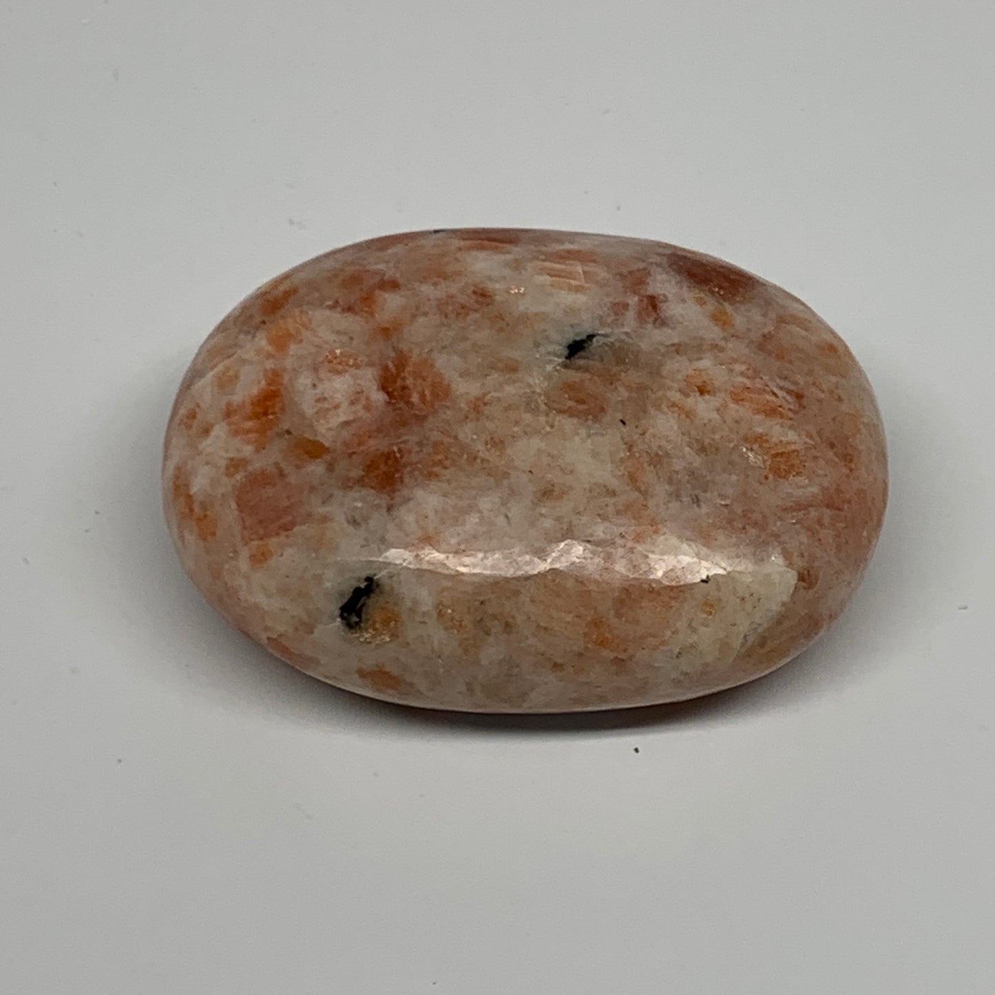 101.1g, 2.4"x1.7"x0.9", Natural Sunstone Palm-Stone Polished from India, B22006