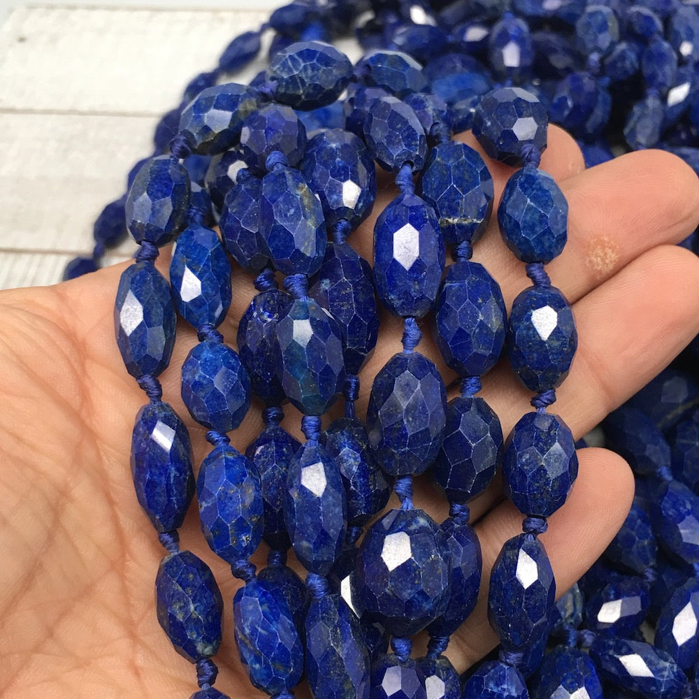 1 Strd,10mm-18mm,High-Grade Deep Blue Lapis Lazuli Facetted @Afghanistan,15-16" - watangem.com