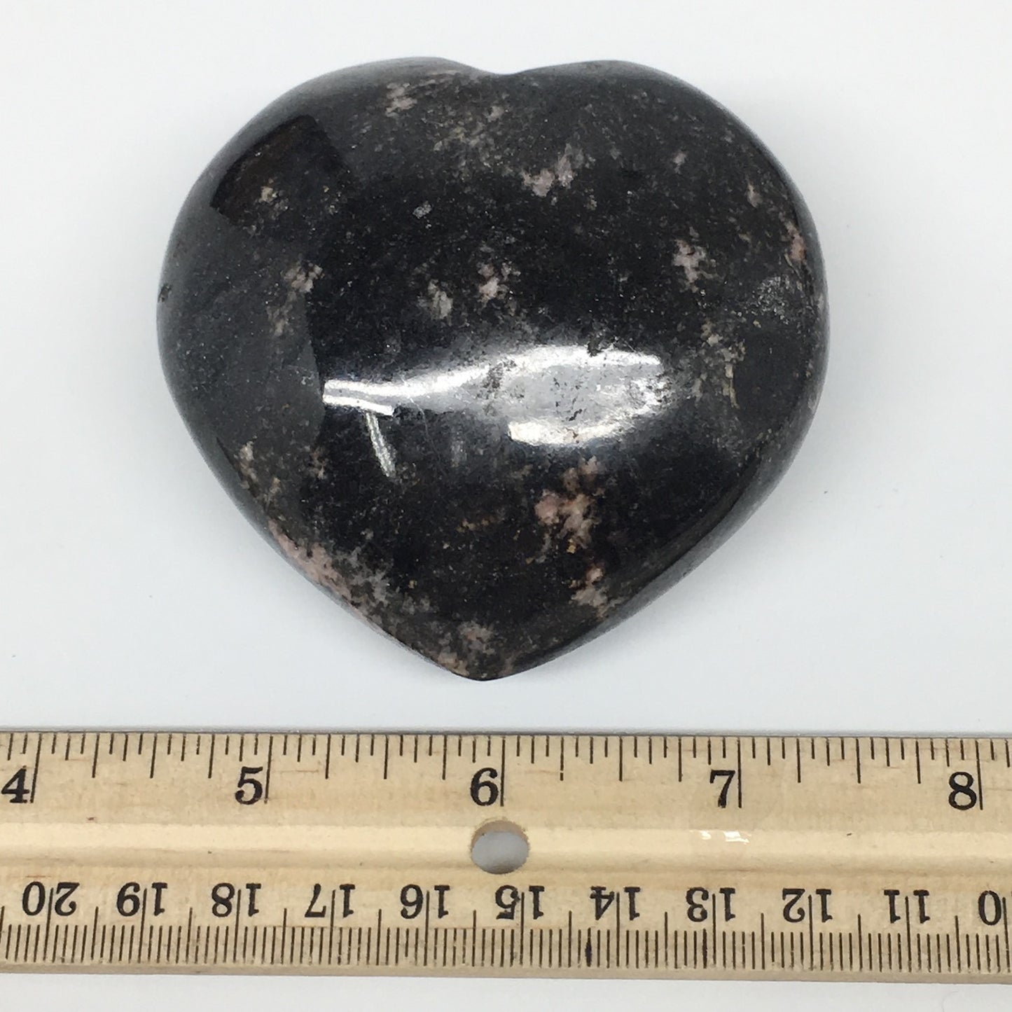 359.9g,3"x2.9"x1.6" Natural Rhodonite Heart Polished Healing Crystal,B401