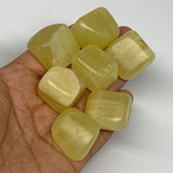 160.8g, 0.9"-1.1", 7pcs, Natural Lemon Calcite Tumbled Stones @Afghanistan, B267