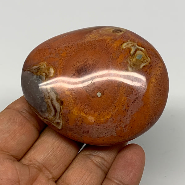 134.6g, 2.6"x2.3"x1.1" Polychrome Jasper Palm-Stone Reiki @Madagascar, B17984