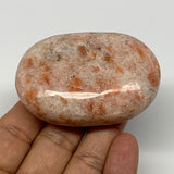 109.3g, 2.6"x1.8"x0.9", Natural Sunstone Palm-Stone Polished from India, B22010