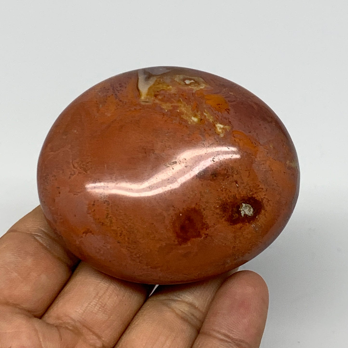 134.6g, 2.6"x2.3"x1.1" Polychrome Jasper Palm-Stone Reiki @Madagascar, B17984