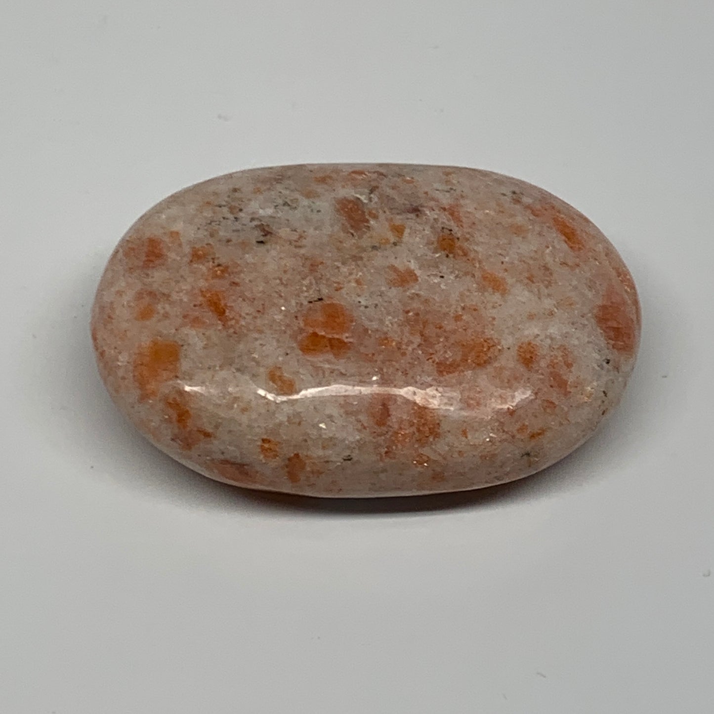 109.3g, 2.6"x1.8"x0.9", Natural Sunstone Palm-Stone Polished from India, B22010
