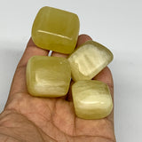 159.5g, 1"-1.3", 4pcs, Natural Lemon Calcite Tumbled Stones @Afghanistan, B26781
