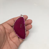 78.5 cts Purple Agate Slice Electroplated Silver Plated Pendant from Brazil, D55 - watangem.com