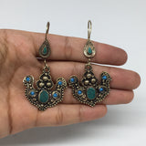 1pc,2.6" Turkmen Earring Synthetic Turquoise Fashion ATS Boho @Afghanistan,TE181