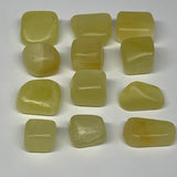 143.4g, 0.7"-1.1", 11pcs, Natural Lemon Calcite Tumbled Stones @Afghanistan, B26