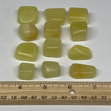 143.4g, 0.7"-1.1", 11pcs, Natural Lemon Calcite Tumbled Stones @Afghanistan, B26