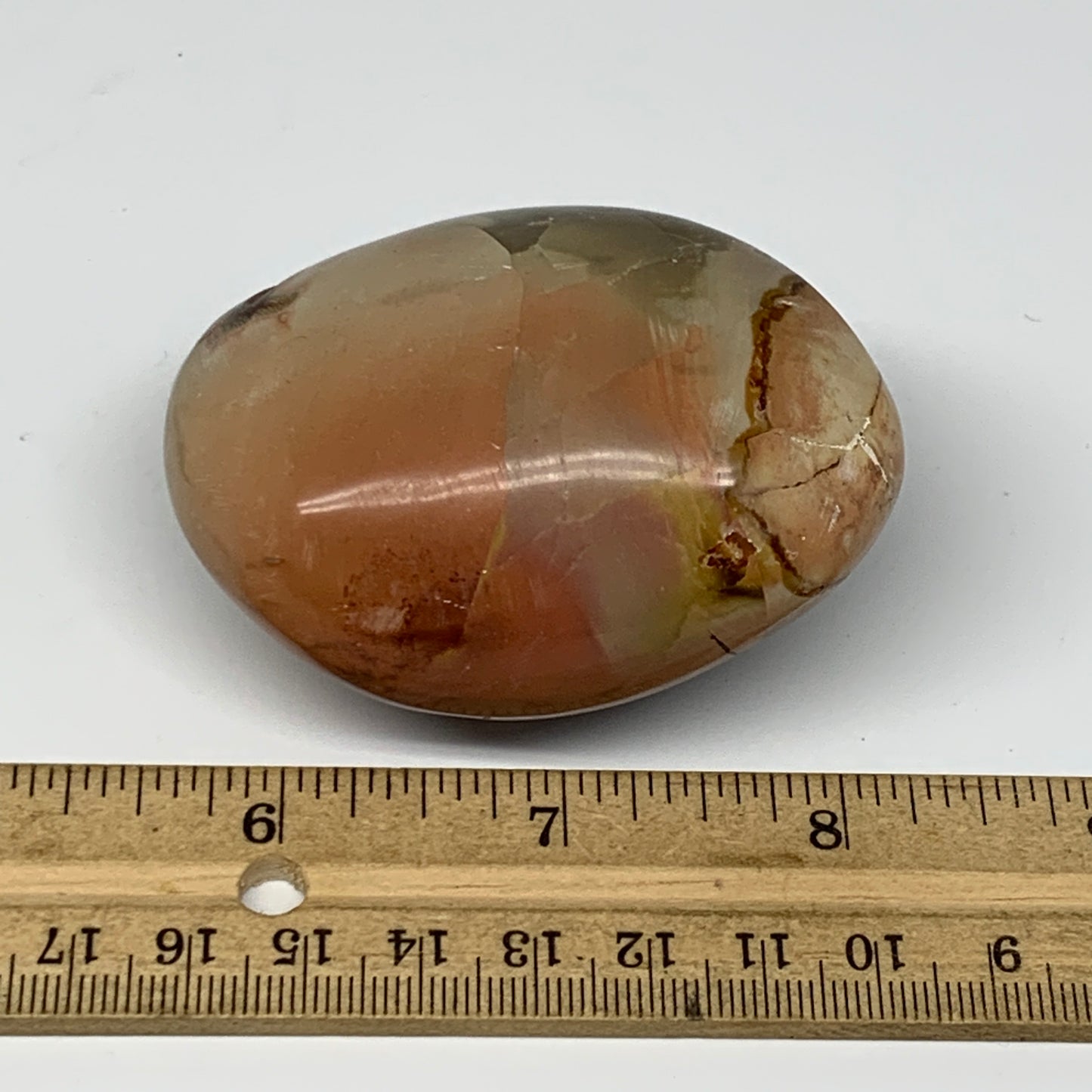 165g, 2.7"x2"x1.6" Polychrome Jasper Palm-Stone Reiki @Madagascar, B17988