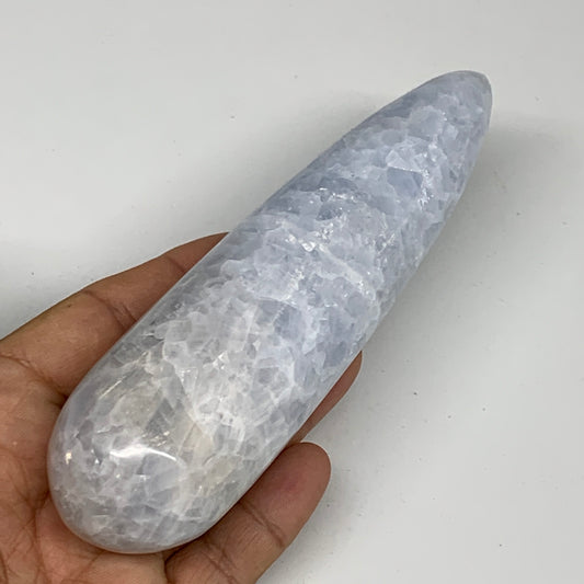279.7g,5.7"x1.4" Natural Blue Calcite Wand Stick Home Decor, Collectible, B6158