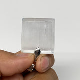 1pc, 5-7g, 1" Selenite Pendant Square Shape Polished from Morocco