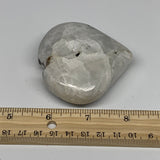 162.2g, 2.6"x2.8"x1", Rainbow Moonstone Heart Crystal Gemstone @India, B26386