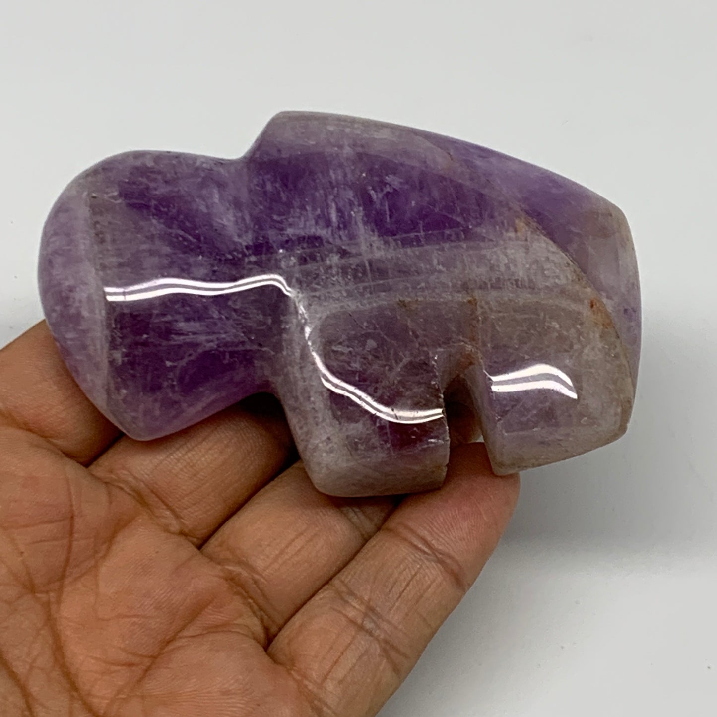 151.6g, 3.3"x2.2"x0.9" Natural Amethyst Buffalo Polished @Madagascar, B22824