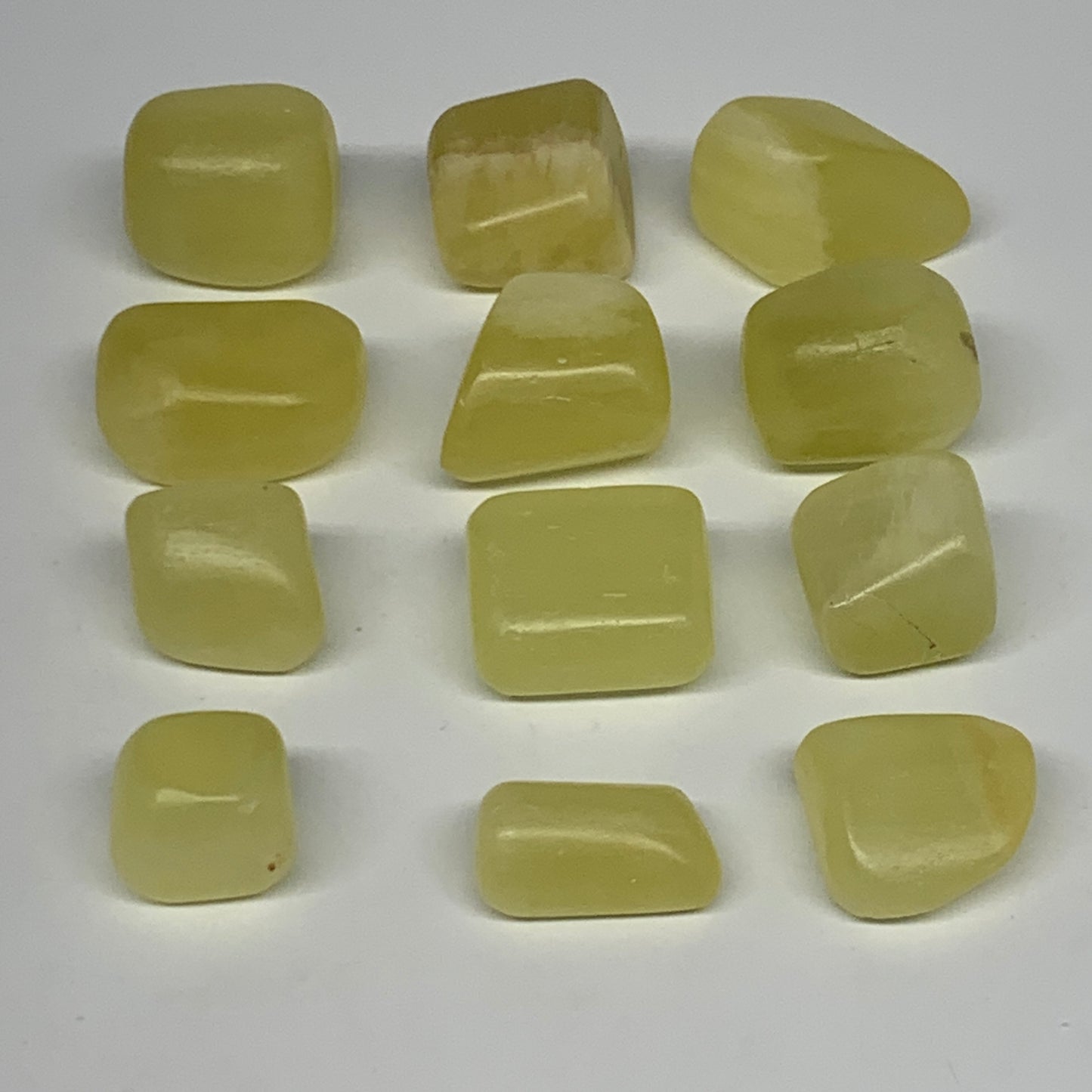 149g, 0.6"-1.1", 12pcs, Natural Lemon Calcite Tumbled Stones @Afghanistan, B2678