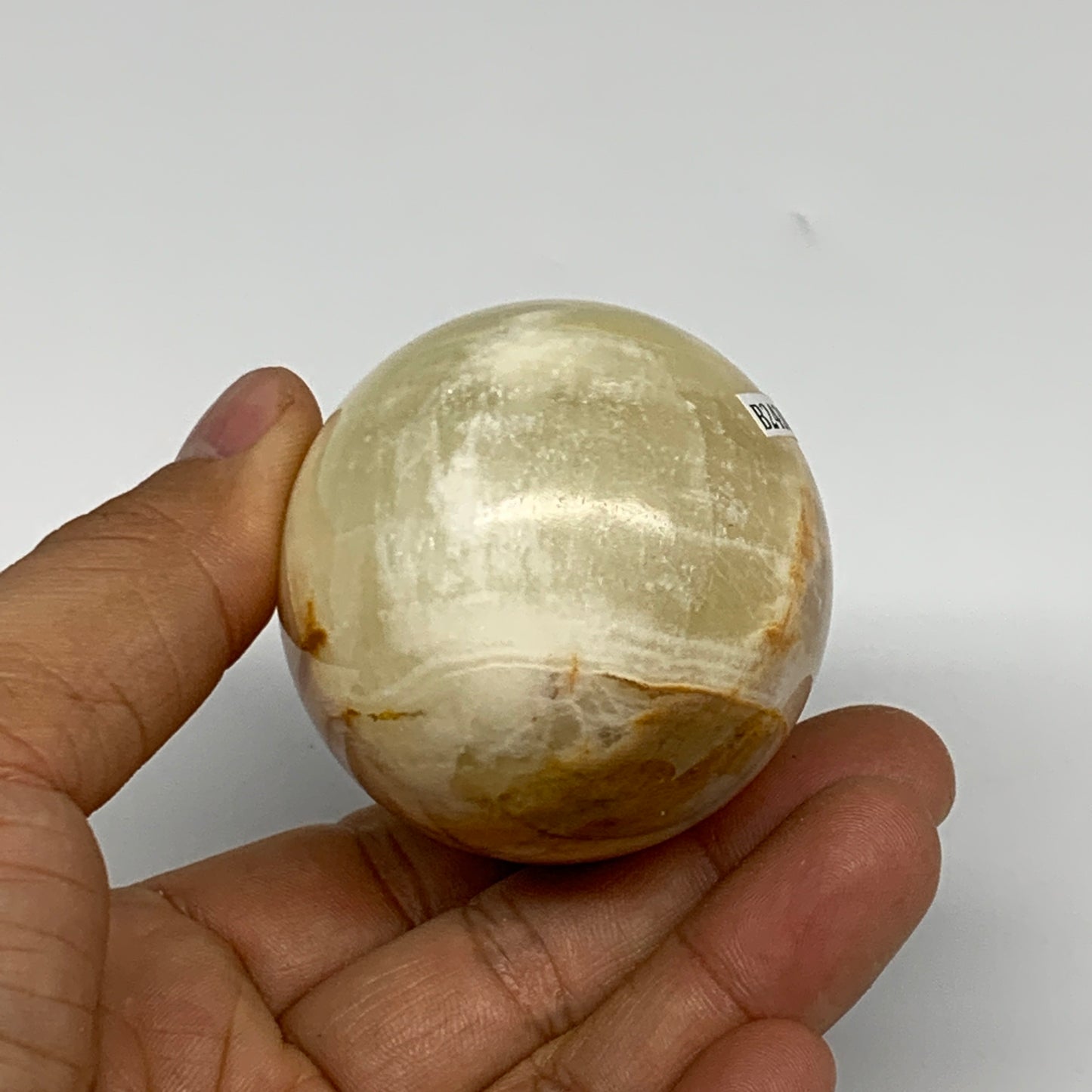 242g, 2.8"x2" Natural Green Onyx Egg Gemstone Mineral, from Pakistan, B24308